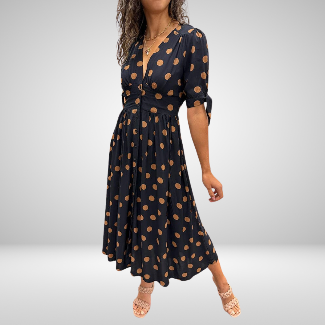 Donna | Dotted A-Line Midi Dress